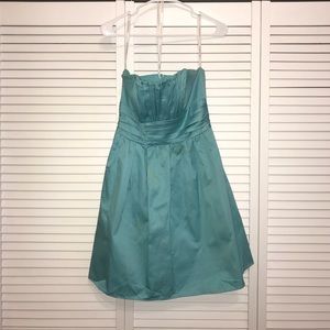 Light blue strapless dress